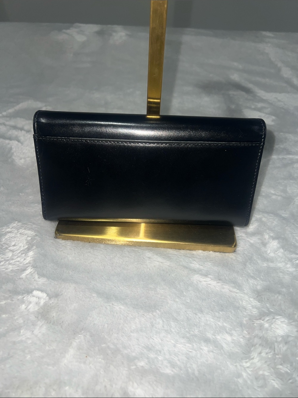 ♠️ Kate Spade New York foldover continental checkbook wallet in smooth black - Picture 3 of 10